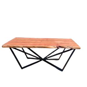 Modern Solid Acacia <b>Wood</b> and Iron <b>Dining</b> Table <b>Set</b> with <b>Dining</b> <b>Chairs</b> for Hotel Use - Product Image 2