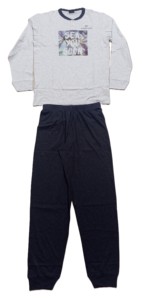 Ensemble t-shirt ras du cou à manches longues et pantalon ample pour homme - Product Image 2