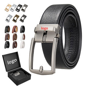 Ceinture en cuir de vache véritable pour homme avec logo personnalisé, boucle en acier, respirante et imperméable, stock accepte la personnalisation - Product Image 1