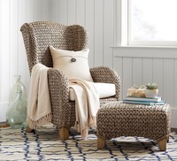 Chaise en jonc de mer fabriqué à partir de matériaux naturels taille personnalisable sur demande durable écologique et élégant