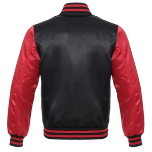 Chaqueta universitaria de béisbol personalizada de alta calidad para hombre, venta al por mayor, chaqueta de tela de invierno con mangas de satén liso - Product Image 2