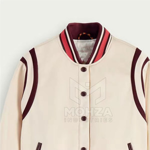 Vestes d'hiver pour hommes de haute qualité 100% coton, col montant, logo sur le devant, style Letterman, vêtements décontractés, faible MOQ, vente en gros - Product Image 3