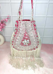 Handmade Embroidery Ethnic Wedding Gift Party <b>Bags</b> Wrist Handbag Coin Potli <b>Bags</b> Indian <b>Women</b> Party <b>Festival</b> by LUXURY CRAFTS - Product Image 6