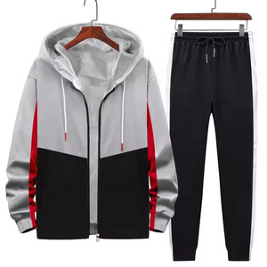 Ensemble de survêtement décontracté de haute qualité à capuche et manches longues pour hommes, ensemble de 2 pièces avec pantalon de survêtement - Product Image 2