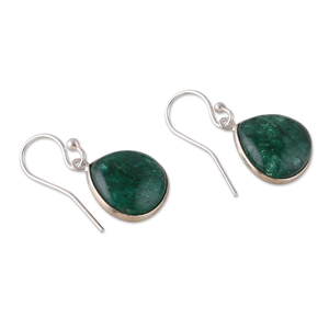 New Arrivals Emerald Beauty Gemstone <b>Earrings</b> 925 Sterling Silver Handmade <b>Charm</b> Drop Dangle <b>Earrings</b> Wholesale Jewelry - Product Image 2