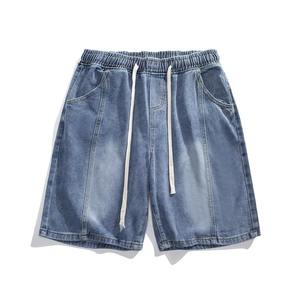 กางเกงยีนส์ขาสั้นทรงหลวมสไตล์เกาหลีสำหรับผู้ชายใหม่ฤดูร้อน2025 - Product Image 1