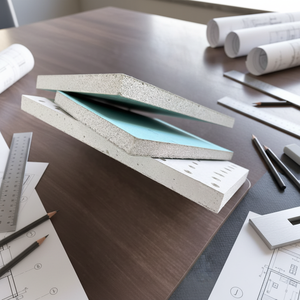 לוח גבס לבן BA13 בגודל 4 רגל על 8 רגל, עובי 9-16 מ\\\"מ, גבס, קיר גבס, גבס אירוג'ל - Product Image 2