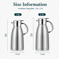 Thermos à double paroi en acier inoxydable 304, isolé sous vide, pour café, thé, grande capacité, pour la maison, l'hôtel, le bureau