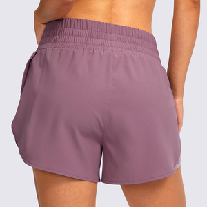 Short de course 2 en 1 pour femmes respirant fitness entraînement gymwear tenue d'été oem avec logo personnalisé et marque de distributeur - Product Image 5