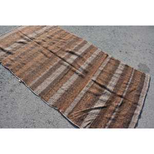 3.7x7.3 ft Turkish Rug, Vintage Area Rug, <b>Brown</b> Persian <b>Wool</b> Rug - Product Image 2
