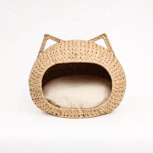 High Quality Water Hyacinth Cat Head Bed with <b>Cushion</b>, Cat Scratching Bed Water Hyacinth Round Dorm with <b>Cushion</b> in Viet Nam - Product Image 1
