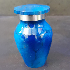 Urna pequeña de cremación, bandas doradas grabadas, cenizas de restos humanos, urnas conmemorativas de cremación, cenizas funerarias, urna de columbario de AYAANS - Product Image 1