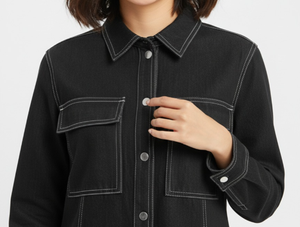 Vestido Túnica Vaquero Premium 100% Algodón para Mujer, Transpirable, Ecológico, Lavable, Casual de Verano, Formal, Lavado, Largo hasta la Rodilla - Product Image 5