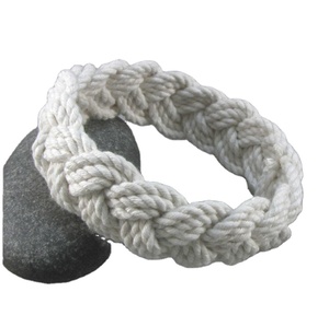Pulsera de cuerda de algodón blanca con nudo de cabeza turca, brazalete náutico de marinero, 100 Hot - Product Image 1