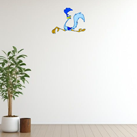 Autocollant mural en vinyle décoratif personnalisé, réutilisable, imperméable, motif dessin animé Road Runner, pour intérieur et extérieur, 5x4 pouces, impression UV brillante