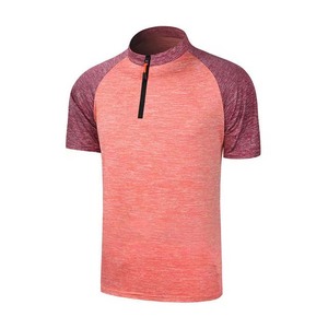 Polos de media cremallera de alta calidad para hombre, cómodos polos de algodón de talla grande, diseño elegante, transpirable y de secado rápido, Polo en contraste - Product Image 1