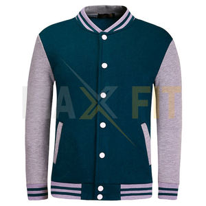 Veste de Baseball à manches foncées pour hommes et femmes, manteau d'université avec Logo personnalisé par MAXFIT entreprises - Product Image 6