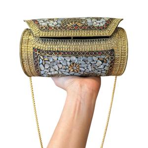 Colgador de bolsa de Metal de moda para mujer de alta calidad, impermeable, ecológico, de lujo, clásico, diseño de mosaico étnico, World Craft Impex - Product Image 3