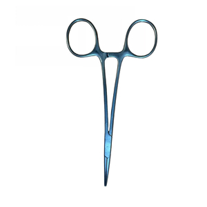 Pinzas para mosquitos, pinzas médicas alemanas de acero inoxidable con revestimiento azul recto de 5 pulgadas para uso hospitalario - Product Image 3