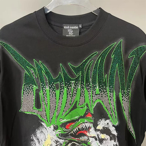 Nouveau T-shirt homme à manches courtes, best-seller européen, en tissu épais avec strass, idéal pour l'été - Product Image 5