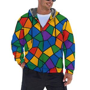 Sweat à capuche personnalisé en polaire 100% polyester respirant et écologique, avec fermeture éclair, design vintage délavé, fabriqué par un fabricant de vêtements. - Product Image 1