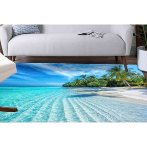 Alfombra con Estampado de Océano Tropical - Diseño Moderno y Costero, con Pelo Suave - Product Image 1