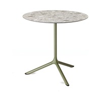 Base de table trépied d'extérieur, colonne en acier peint, bride de fixation en fonte