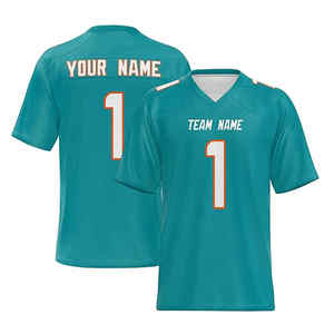 Équipement d'équipe officiel personnalisé Vêtements de sport Séchage rapide Respirant 100% Coton Anti-Bactérien Maillot de football américain pour hommes - Product Image 1