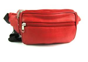 <b>Small</b> 4 Zipper Pocket Soft Lamb Leather Fanny Pack 48” Long Waist <b>Bum</b> <b>Bag</b>-BLACK Heavy Duty PU Material Dress Style - Product Image 3