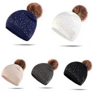 slouchy custom sublimation Printed Log Street wear kit Beanie Cap winter Warm fabric <b>Pompom</b> Knitted beanie <b>hat</b> caps - Product Image 2