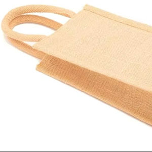 Custom Logo Printed 100% Eco-Friendly Canvas Jute <b>Bottle</b> Tote <b>Bags</b> Bulk Quantity From Bangladesh - Product Image 1