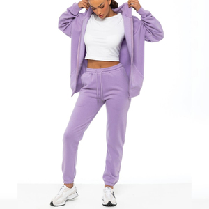<b>Women's</b> Clothing Wholesale Jogger Sets Zip up Hoodies and <b>Sweatpants</b> <b>Women</b> Two Piece Set Custom Print Fleece Zipper Tracksuit - Product Image 1