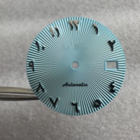 LAJAX WD0068 Cadran de montre artisanal en alliage de cuivre de 28,5 mm avec chiffres arabes et logo, mouvement NH, accessoires de montre