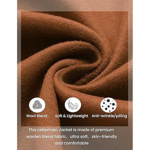 Veste de baseball universitaire en laine personnalisable pour hommes avec broderie de lettres en chenille Logo solide sur le devant Veste d'extérieur à la mode - Product Image 3