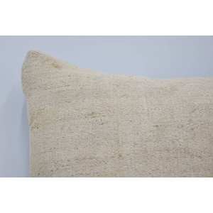 Almohada de retazos Kantha de lana Beige de 18x18 pulgadas, almohada cuadrada rústica de lujo, ropa de cama portátil esponjosa Vintage tejida, Navidad - Product Image 2