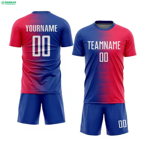 Maillot de football personnalisé à coupe ajustée, respirant, col en V, manches courtes, séchage rapide, polyester, sublimation, design rétro, uniforme d'équipe - Product Image 5