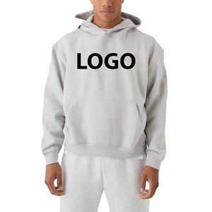 Custom Men's 100% Cotton Heavy GSM Hoodies Custom Printed Logo Drop Shoulder Heavy <b>Weight</b> <b>Blank</b> Hoodie Embroidered for Autumn - Product Image 3