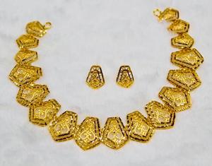 Haute qualité 21cm Dubai plaqué or collier de mariée chaînes de mariage avec pierre de Zircon pour cadeau bijoux en gros en stock - Product Image 2