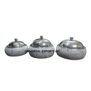 Walnut Finished Wooden Hotpot With Gold Hammered Lid Nice Quality Handmade Casserole Hot Selling New Metal <b>Food</b> <b>Warmer</b> - Product Image 5