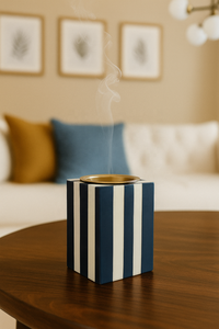 Quemador Bakhoor de resina de madera de Ramadán árabe de lujo hecho a mano con incrustaciones de resina con patrón de diamante soporte de incienso Oud para el hogar - Product Image 3