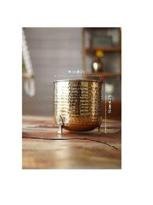Maceta martillada artesanal de aluminio con chapado en oro acabado de la mejor calidad para escritorio doméstico y para regalo - Product Image 2