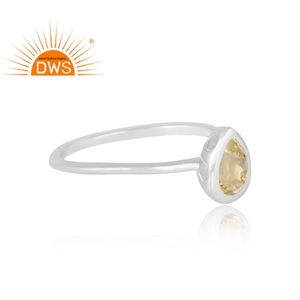 Nouveau Design Argent Sterling Naturel Citron Topaze Bague de Pierres Précieuses Bijoux Personnalisés Pour Femmes Cadeau Pour Elle - Product Image 4