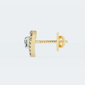 10k Solid Gold Round Cluster Lab Grown Diamond Stud <b>Earrings</b> Screw <b>Back</b> <b>Earrings</b> Lab Diamond Halo <b>Earrings</b> CVD Diamond - Product Image 6