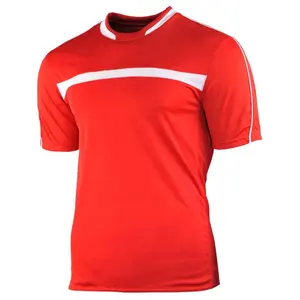 قميص كرة القدم للرجال والنساء بأكمام قصيرة جيد التهوية سريع الجفاف قميص التدريب على تنس الريشة قميص رياضي