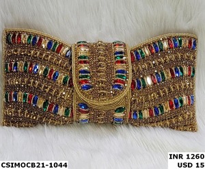 Bolso de mano de cristal bordado hecho a mano con diseño de cuentas Ele bolsos de noche para bodas - Product Image 4