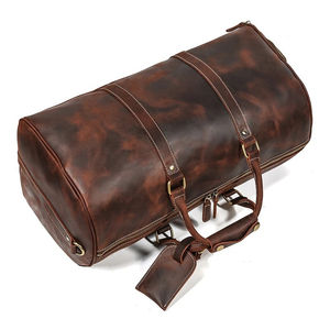 Hot Selling Leather Travel Vintage Duffle With <b>Shoe</b> Pocket Weekend Men Male Travel Luggage <b>Bag</b> - Product Image 5