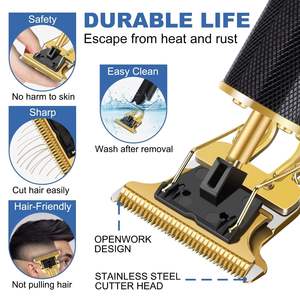 Cortadora de Pelo Eléctrica Inalámbrica USB Pro Li Recargable, Kit de Aseo con Corte a Cero para Calvos y Barbas, para Barbería - Product Image 4