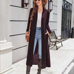 เสื้อโค้ทยาวแบบพรีเมี่ยมสำหรับผู้หญิงเสื้อโค้ทยาวผ้านุ่มสบาย - Product Image 2