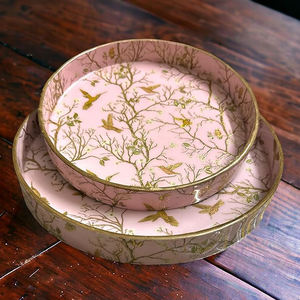 Nouvelle arrivée de qualité supérieure plateau de service en bois de mangue forme ronde design attrayant taille personnalisée pour les collations servant - Product Image 4