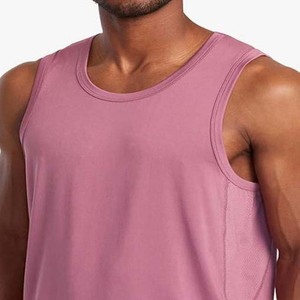 Camisetas sin mangas de algodón 100% de gimnasio para hombre, camisetas sin mangas informales OEM de talla grande con estampado de culturismo transpirable de punto con logotipo personalizado - Product Image 3